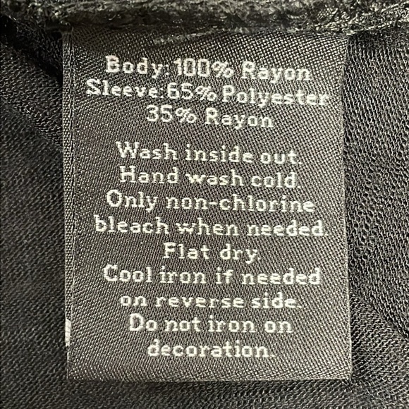 NWT Rock & Republic Black Tie Graphic Floral Rose Short Fishnet Mesh Sleeves XS - Picture 12 of 13